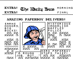 Paperboy (USA) Title Screen